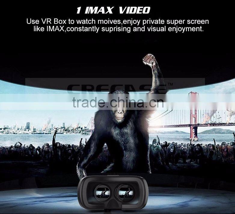 Google cardboard HeadMount VR BOX 2.0 Version VR 3D Glasses for 3.5"-6.0" Smart Phone + bluetooth remote controller with package