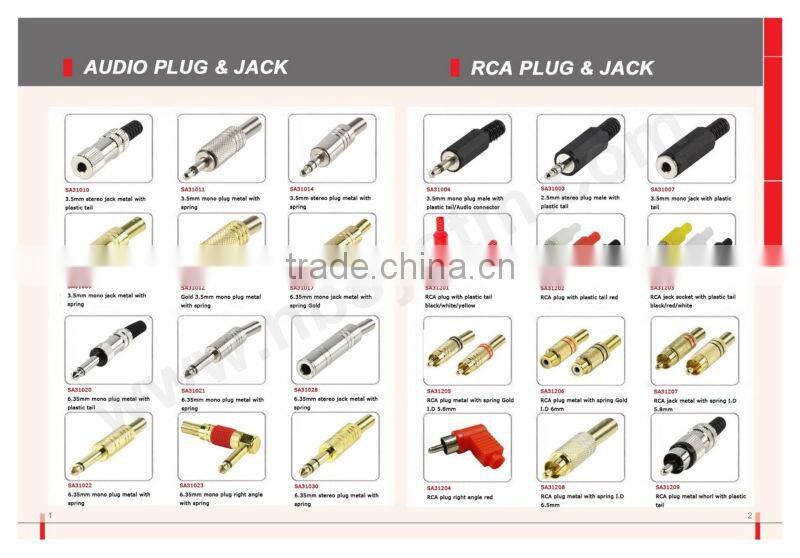 RCA plug metal with spring Gold I.D 5.8mm
