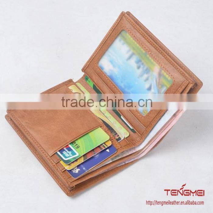 Top layer cow leather money clip wallet for men and women