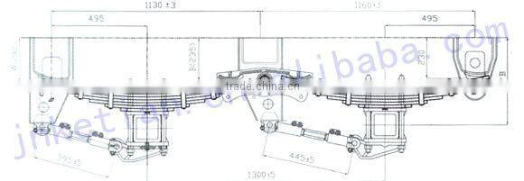 Trailer part 2 Axles 16t fuwa type semi trailer mechanical suspension