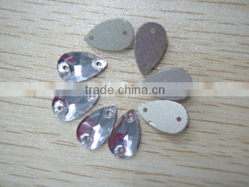 Hot sale highest quality sew-on crystal beads Violet colour number 3065# waterdrop shape crystal color very mini and smart