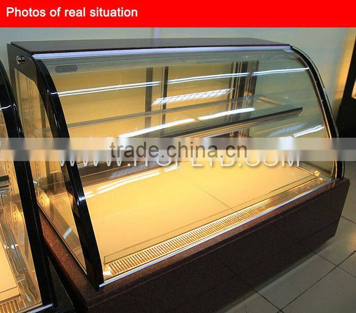 single curve bakery refrigerator showcase