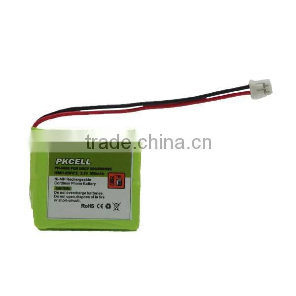 Nimh Rechargeable Battery 2.4V 500mah F6 Cordless Phone Battery Pack