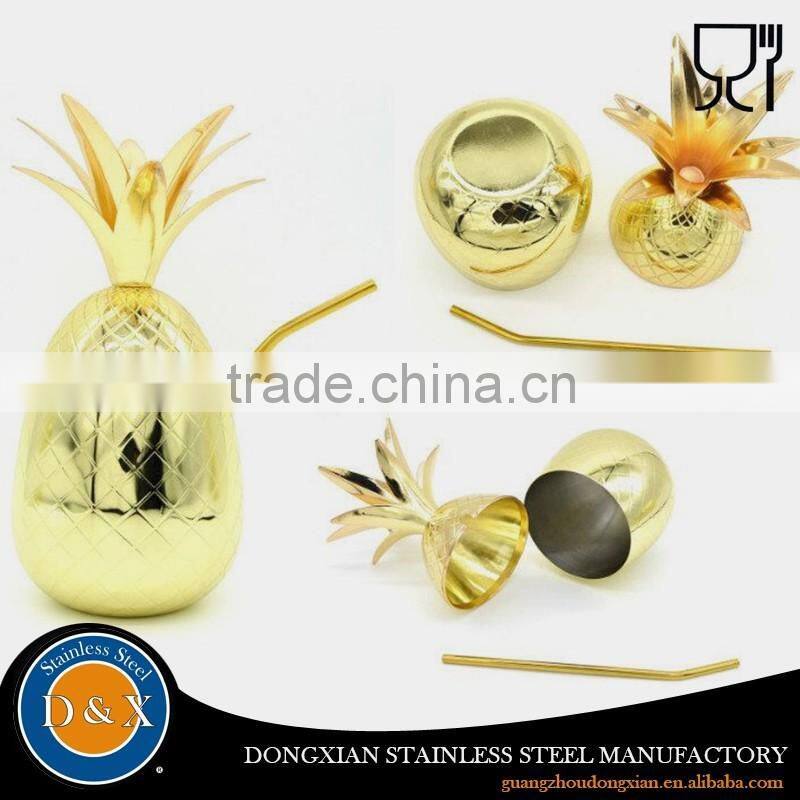 china custom design stainless steel copper pineapple cup