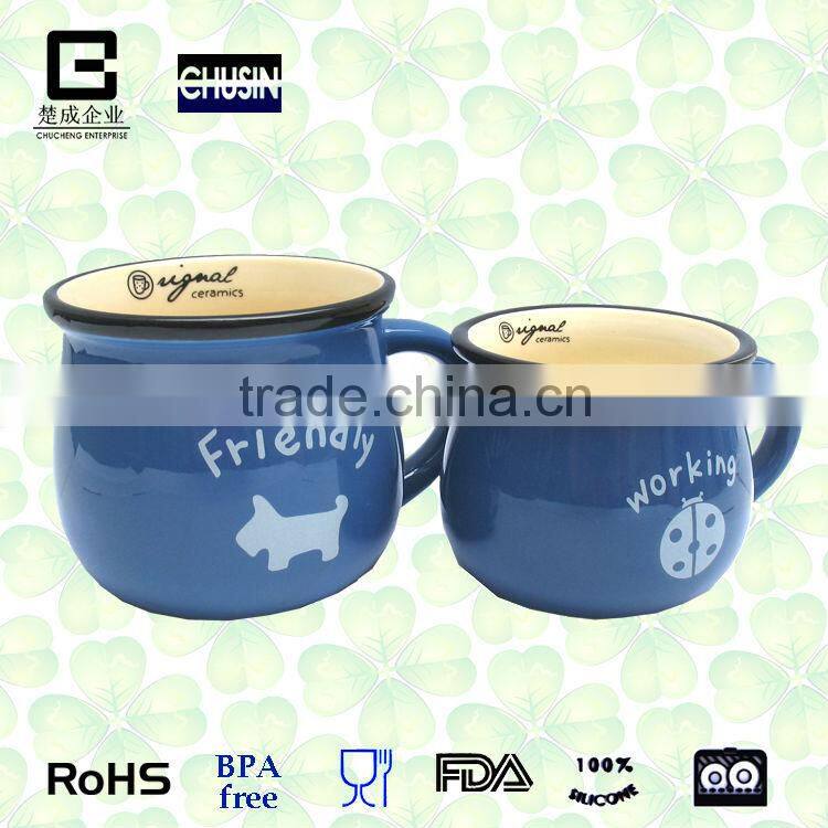 customizable ceramic mug fancy coffee cup with silicone lid wholesale