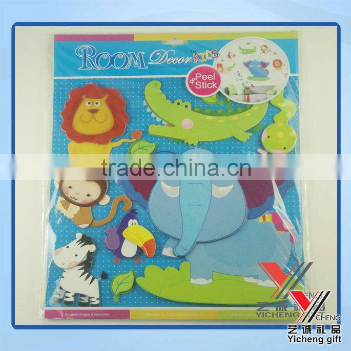 3d animal Stereoscopic wall sticker for kids room decoration
