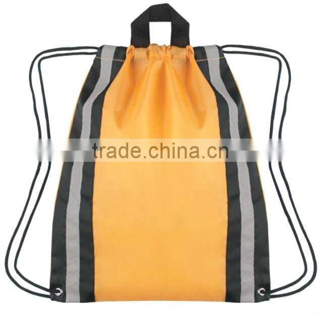 Reflective Custom Drawstring Backpack - 13.5"w x 16"h