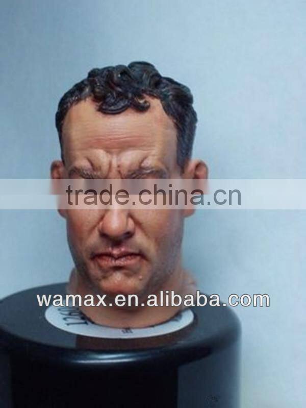 Plastic action figure head, OEM figure head with hair