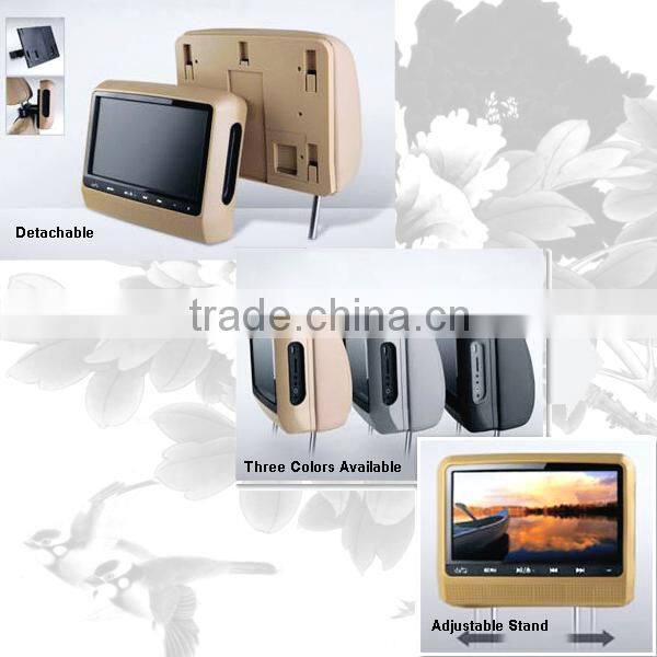9 inch headrest car dvd player with 32 bit wireless games IR radio tuner and zipper cover,9 inch car dvd player,headrest car dvd