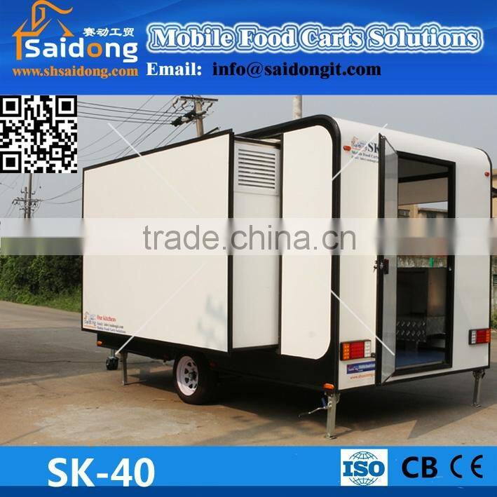 Commercial newest design world best mobile food cart with big wheels tricycle food cart with big windows food cart trailer