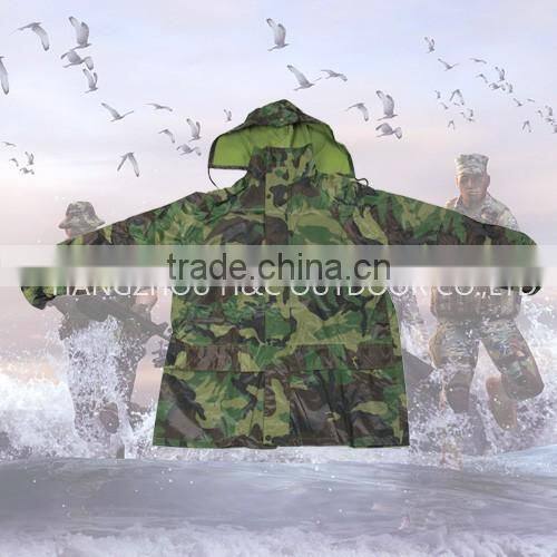 Woodland high quality military suit raincoat for rain-proof army poncho