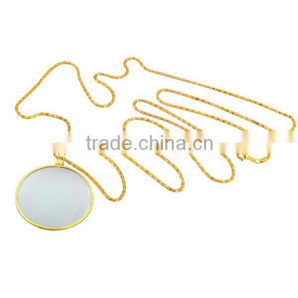6 Times Power Foldable Handheld Pendant/necklace Magnifying Glass with 30" Golden Chain