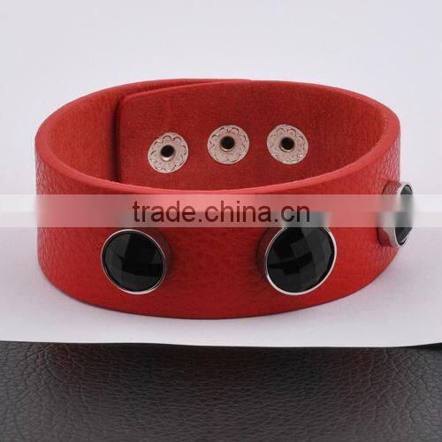 Stainless Steel Wholesale Accessory Leather Bracelet(GB10419)