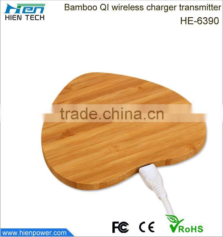 Hot sell universal bamboo mobile phone qi wireless charger power for sony xperia z c6603