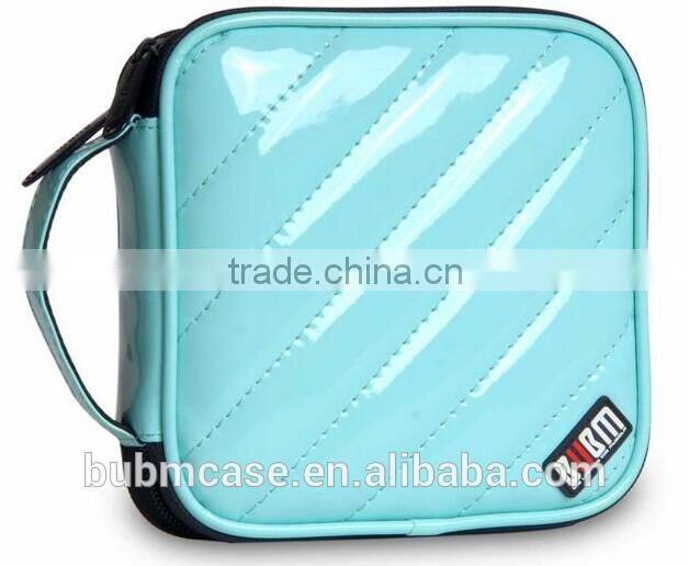 Fashion Blue 32 Capacity PU Leather Cover CD Case DVD Case Car Disc Case