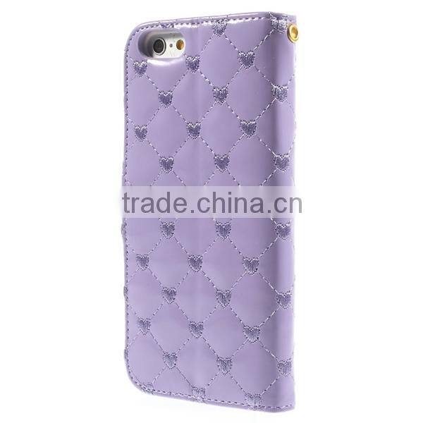 Rhombus Luxury Design Flip Wallet Leather Case for iPhone 6 Plus with Card Slot