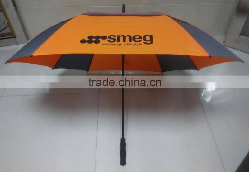 2016 vented double layers square golf umbrella