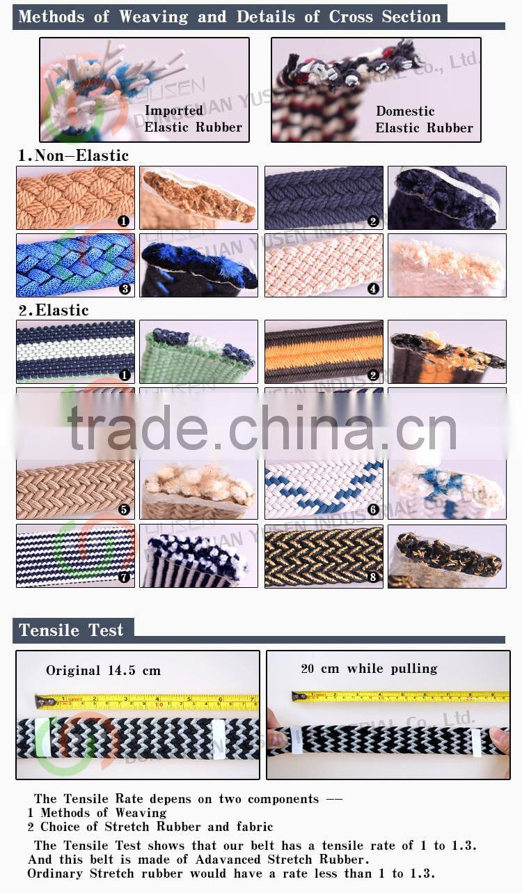 Elastic Webbing Belt In Colorful Strips Of Manufacturer Wasit Belt