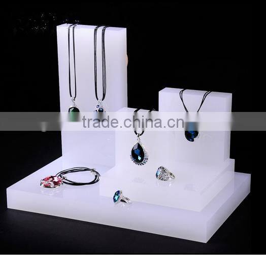 white acrylic jewellery display block stand