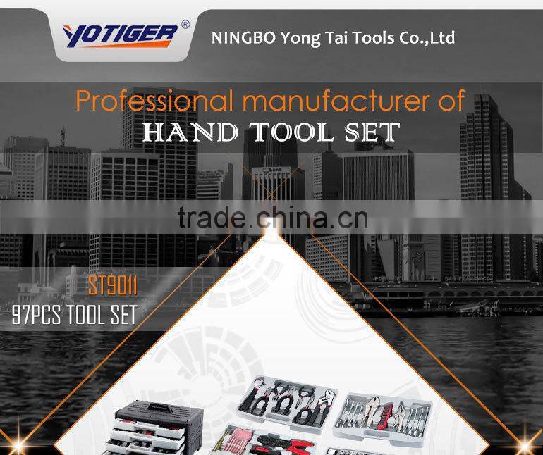 97pcs Hardware Tool Full Set Hand Tools Kit Plastic Tool Box