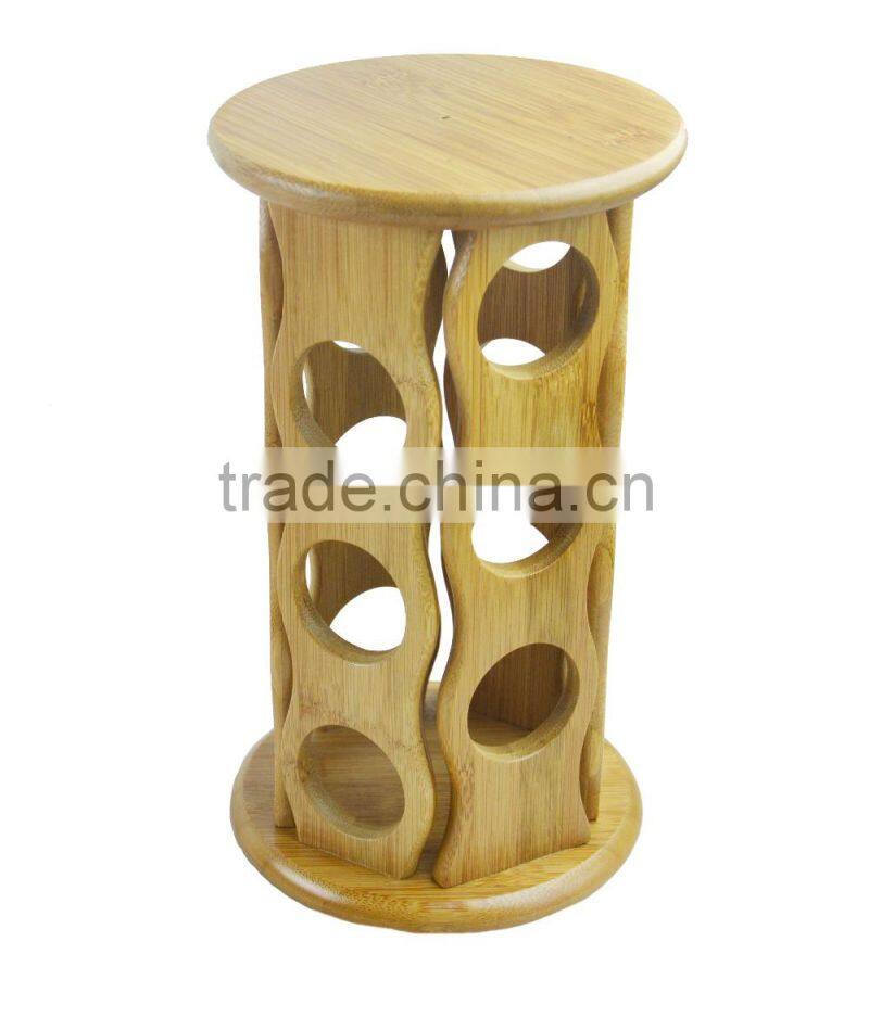 DT014/Bamboo Wooden Salt Pepper Surgar Spice Glass Bottle Jar Shaker Holder Rack