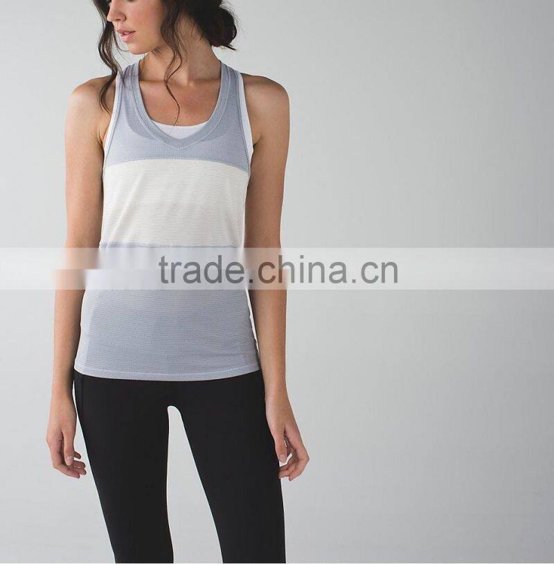 Contrast color sleeveless made in china elegant women top