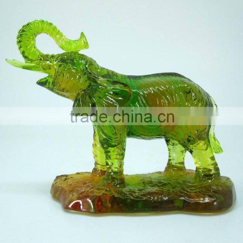 BJ038 colored glaze decoration--crystal saint elephant souvenir