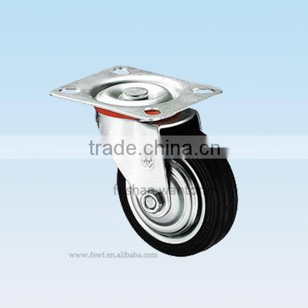 Rubber Heavy Duty Industrial Swivel Caster With Brake