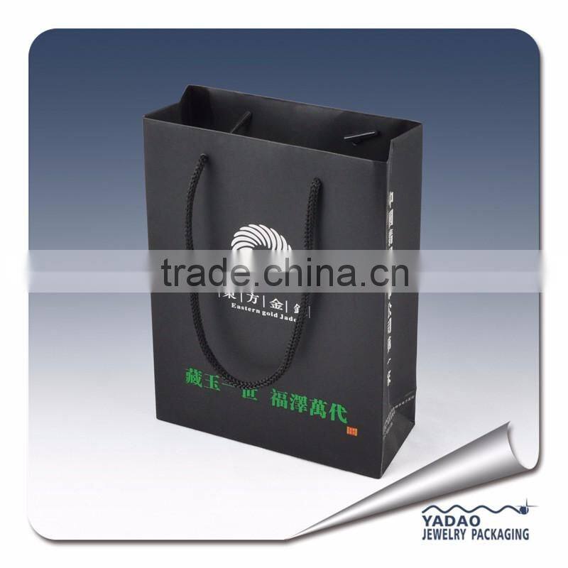High end free shipping cost paper shopping bags with custom logo design printed