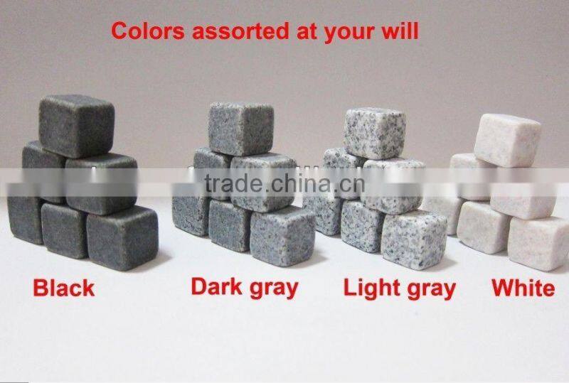 WHISKEY STONES ROCKS 9 PCS Set Ice Cubes Wine Drinks Scotch Beer Cold Soapstone