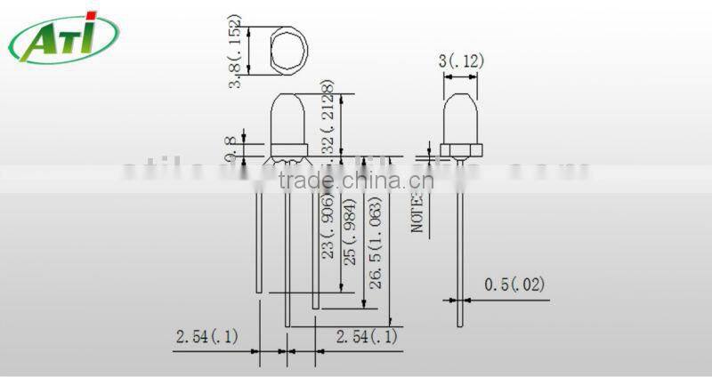 3mm bi-color led, red and green bi-color led