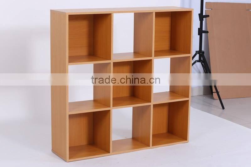 wood melaimne wall storage bookcase home bookshelf in library.