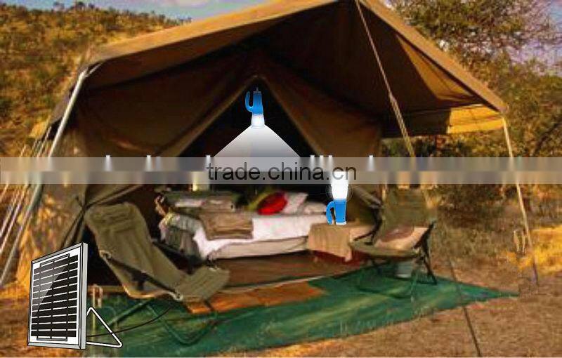 8W portable solar lighting kit /solar camping light/solar home lighting system with USB Charger charged by sunlight
