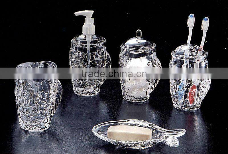 furniture/shelf/acrylic bathroom accessory set-y130966/toothpaste&tooth glass holder/soapbox