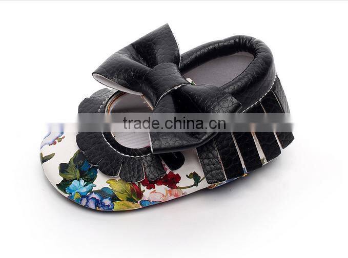 Newborn baby tassel todder shoes soft pu leather shoes