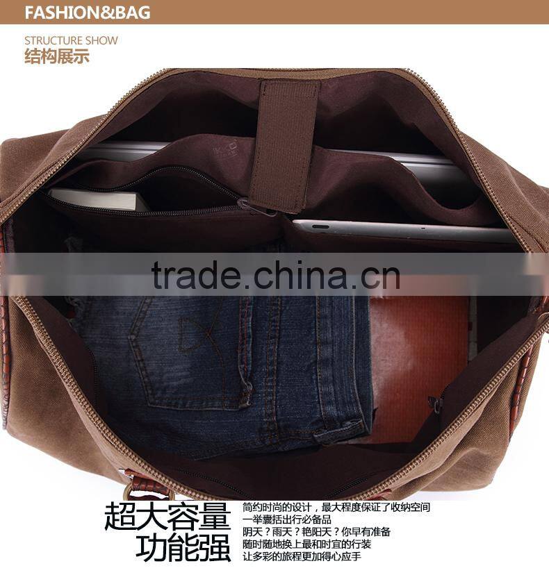 Feshion travel Bag, canvas leather bag ,luggage Bag, Messager Bag Tote