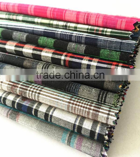 40*40 100%cotton stock plaid yarn dyed fabric