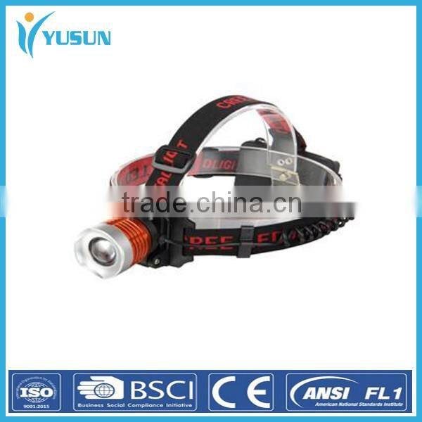 Leds lithium battery headlights Outdoor waterproof plastic rechargeable headlights