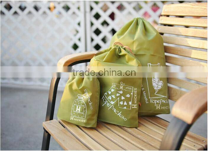 korean style fabric nylon small drawstring storgage bag for small quantity order
