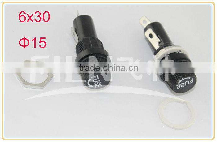 10A black bakelite low voltage fuse holder for6*30mm fuse