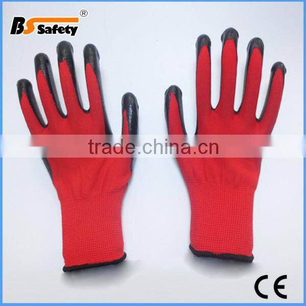 Garden Builders black nitrile coated nylon work safety gloves