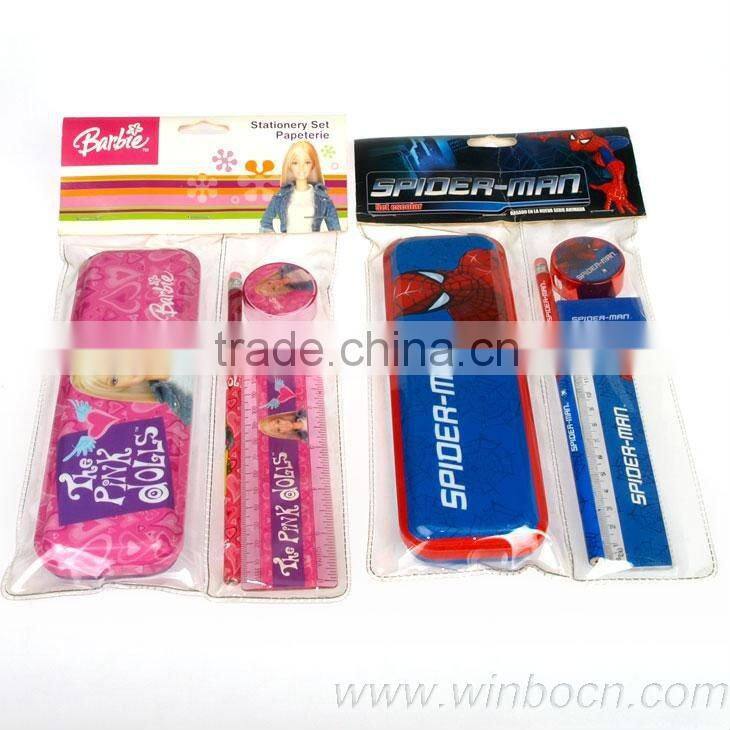 Stationery set including pencil case,pencil ,ruler,pencil sharpener