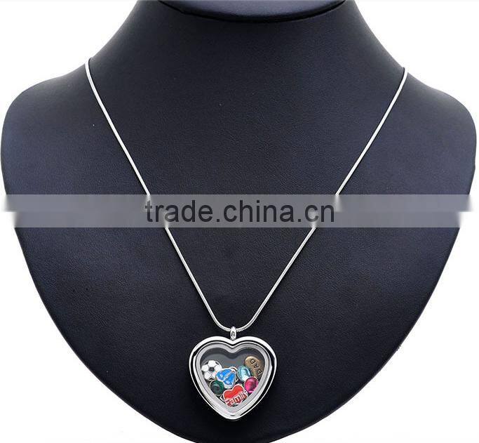 stainless steel living heart locket floating