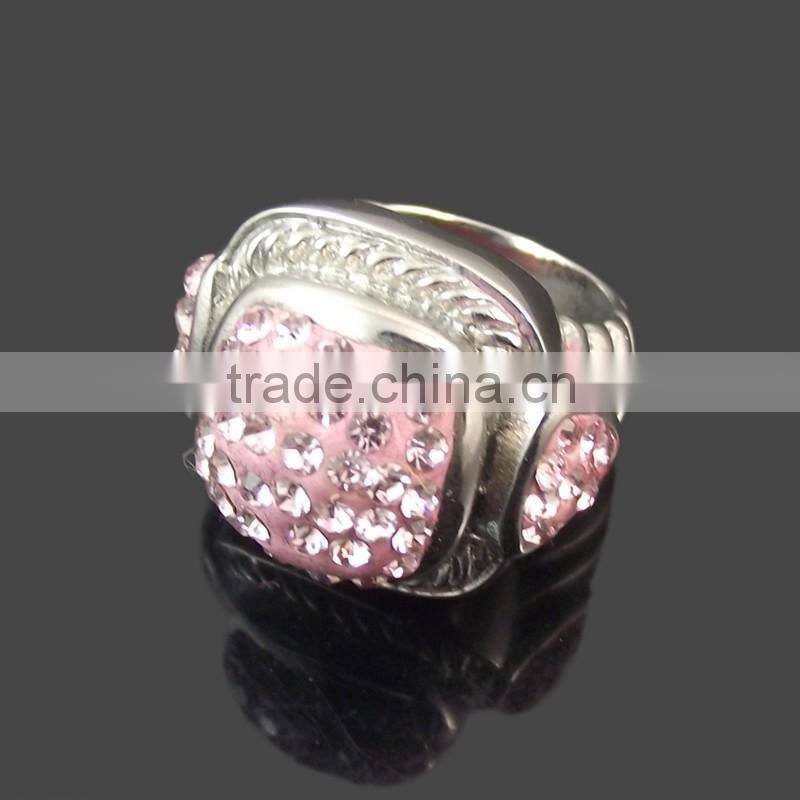 316L stainless steel crystal rings wholesale