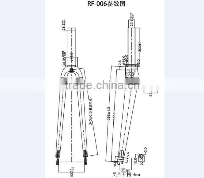 Top-good quality supplier double crown bicycle fork/ Carbon disc road bike fork/ carbon fork