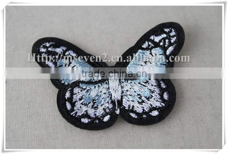 Personalized kids jeans patches Butterfly patch embroidery on wholesale