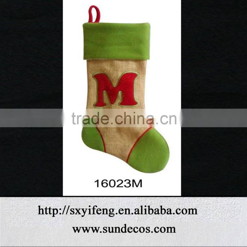 hot selling jute christmas stocking