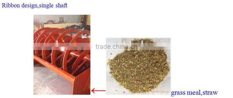 Single shaft hay mixer for animal feed