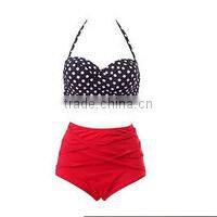2016 new arrival custom design retro high waist girl bikinis