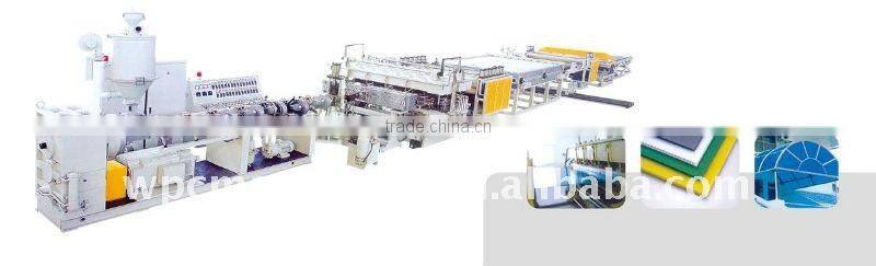 PC/PE/PP hollow grid plate extrusion line